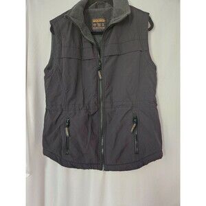 Woolrich Vest Women’s Small Black Nylon Zip Pockets Goth Club Grunge Basic